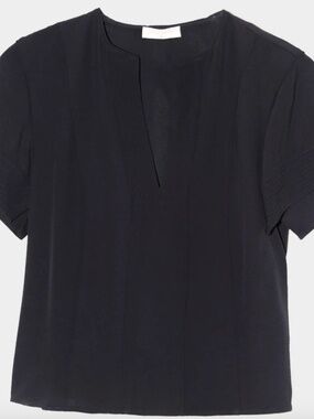 Ulla Johnson Rosie Top – Midnight (Size Small) | Draped Designer Blouse